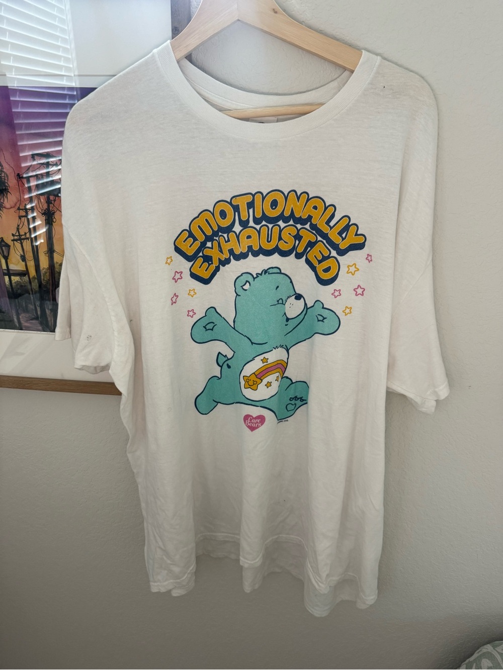 Emotionally Exhausted" Graphic Tee - White